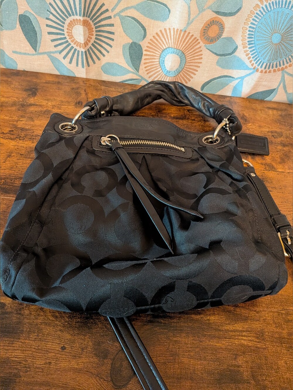 Coach Parker Op Art Black Shoulder Bag #13420